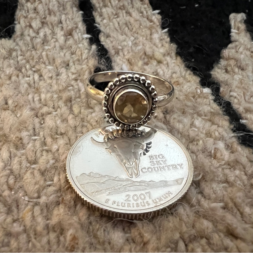 ❤️ Citrine Sterling Silver 925 Bohemian Hippie Style Ring Size 8.25 - Picture 8 of 11